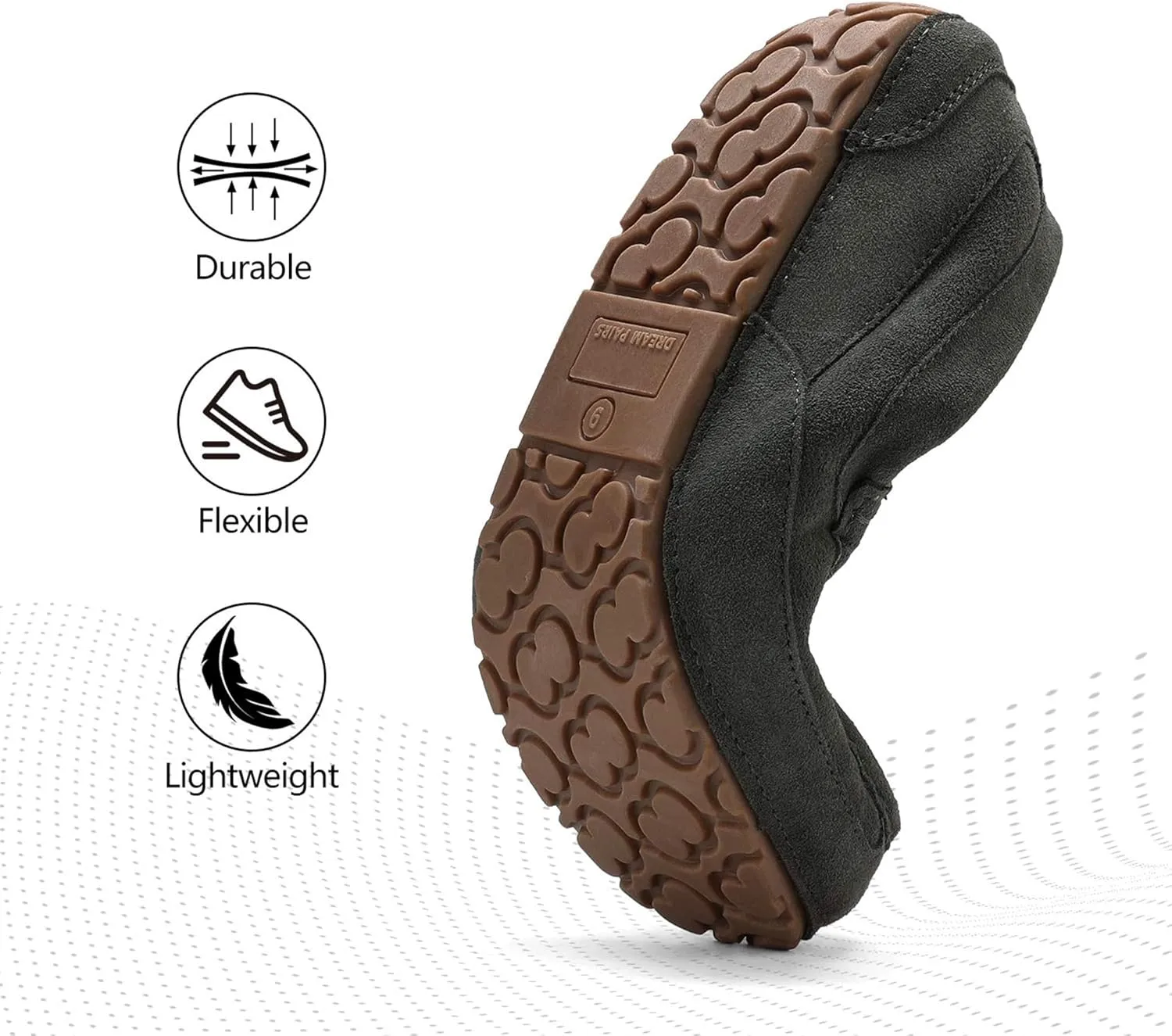 DREAM PAIRS Men's House Slippers Moccasin Indoor Outdoor Fuzzy Furry Loafers Suede Leather Warm Comfortable Shoes