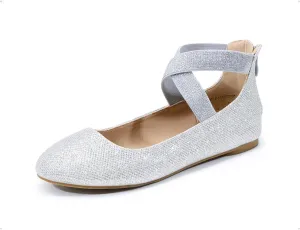 DREAM PAIRS Women's Comfortable Fashion Elastic Ankle Straps Flats Shoes