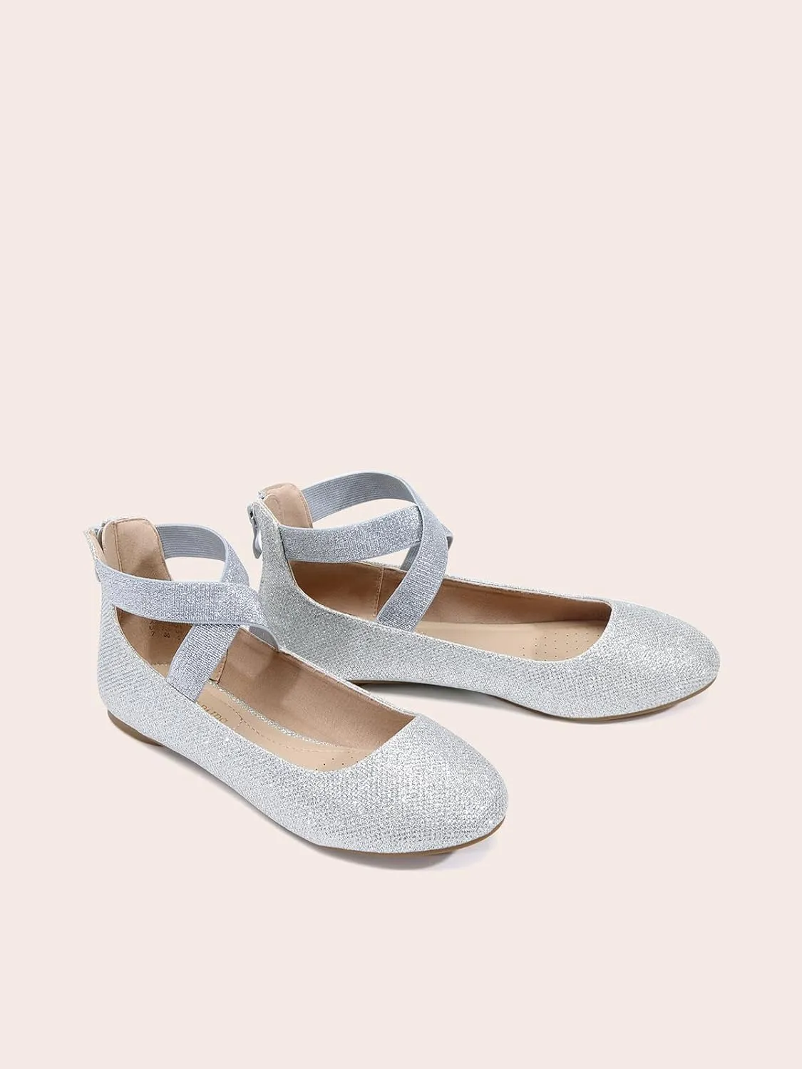DREAM PAIRS Women's Comfortable Fashion Elastic Ankle Straps Flats Shoes