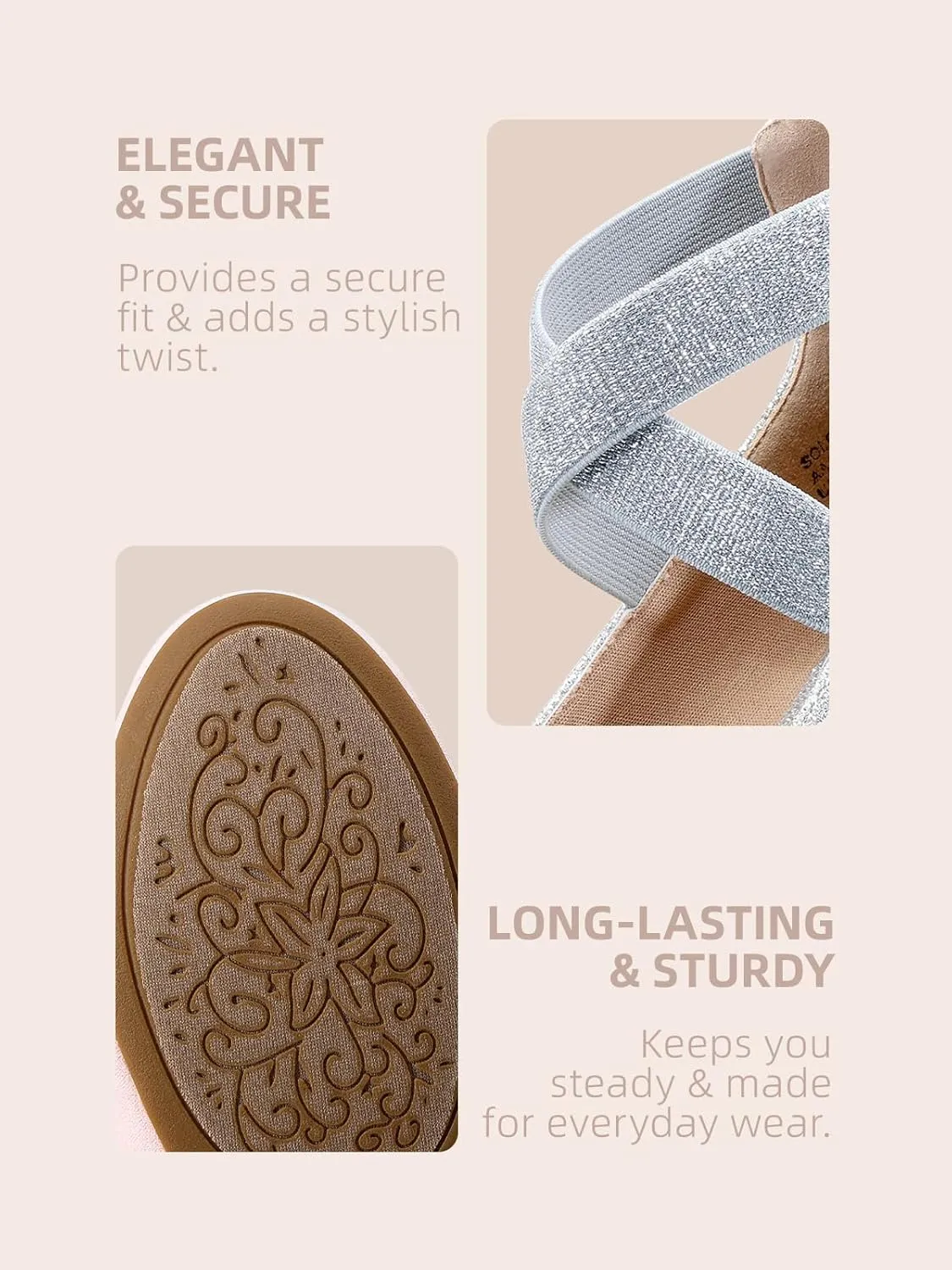 DREAM PAIRS Women's Comfortable Fashion Elastic Ankle Straps Flats Shoes