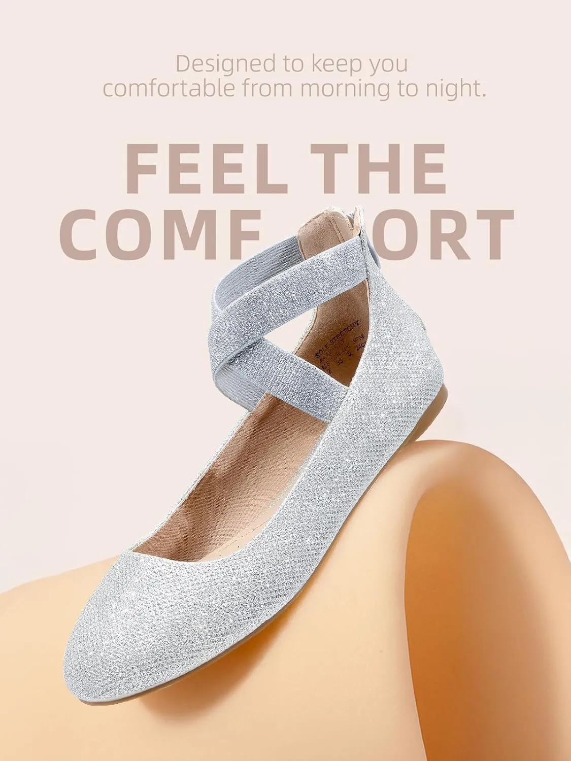DREAM PAIRS Women's Comfortable Fashion Elastic Ankle Straps Flats Shoes