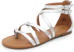 DREAM PAIRS Women's Dressy Gladiator Summer Cross Strappy Sandals Comfort Flat Casual Beach Fisherman Thong Sandals