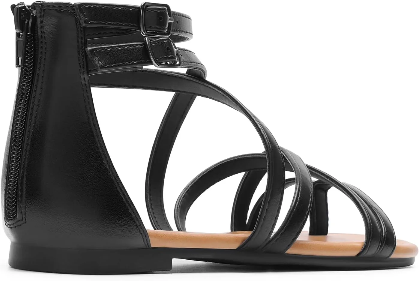 DREAM PAIRS Women's Dressy Gladiator Summer Cross Strappy Sandals Comfort Flat Casual Beach Fisherman Thong Sandals