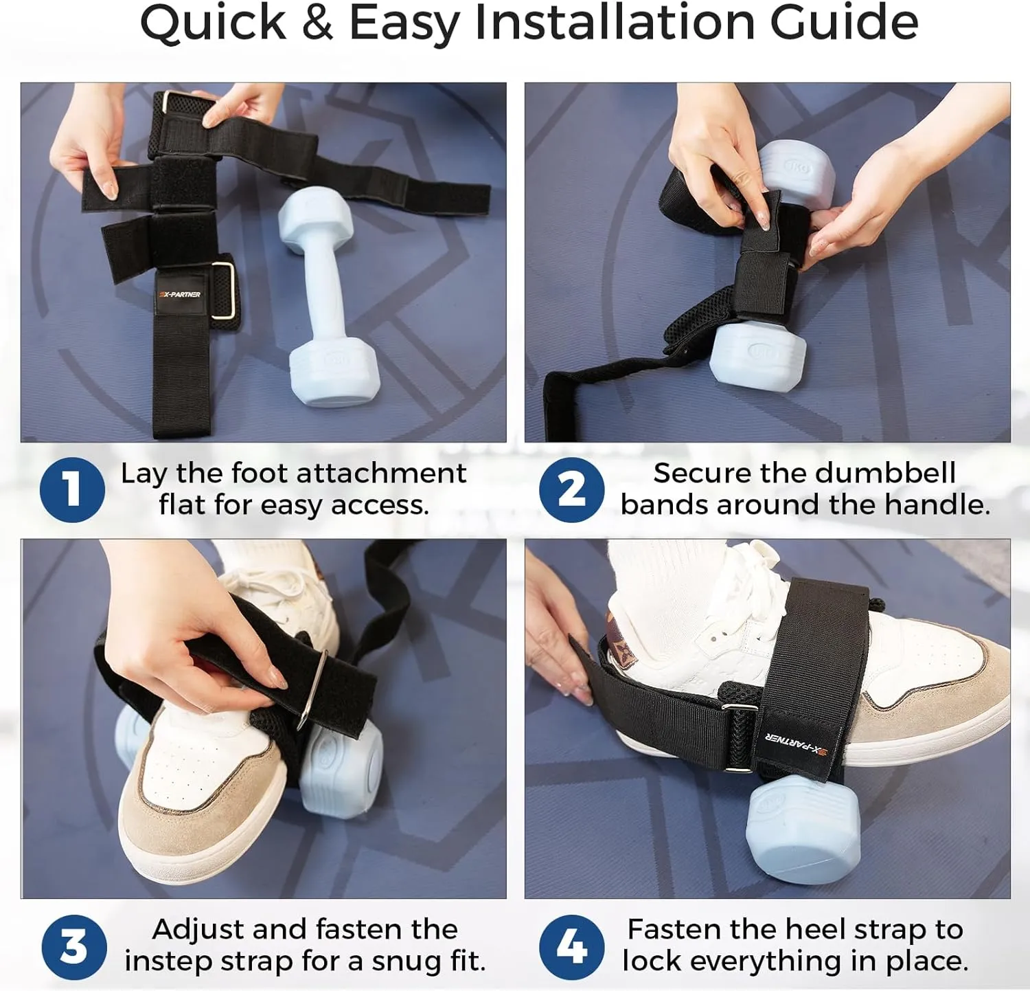 Dumbbell Foot Attachment for Leg Workout, Extension Monkey Foot Dumbbell Attachment Straps for Gym Trainer and Beginners Dumbbell Foot Strap for Fitness Training