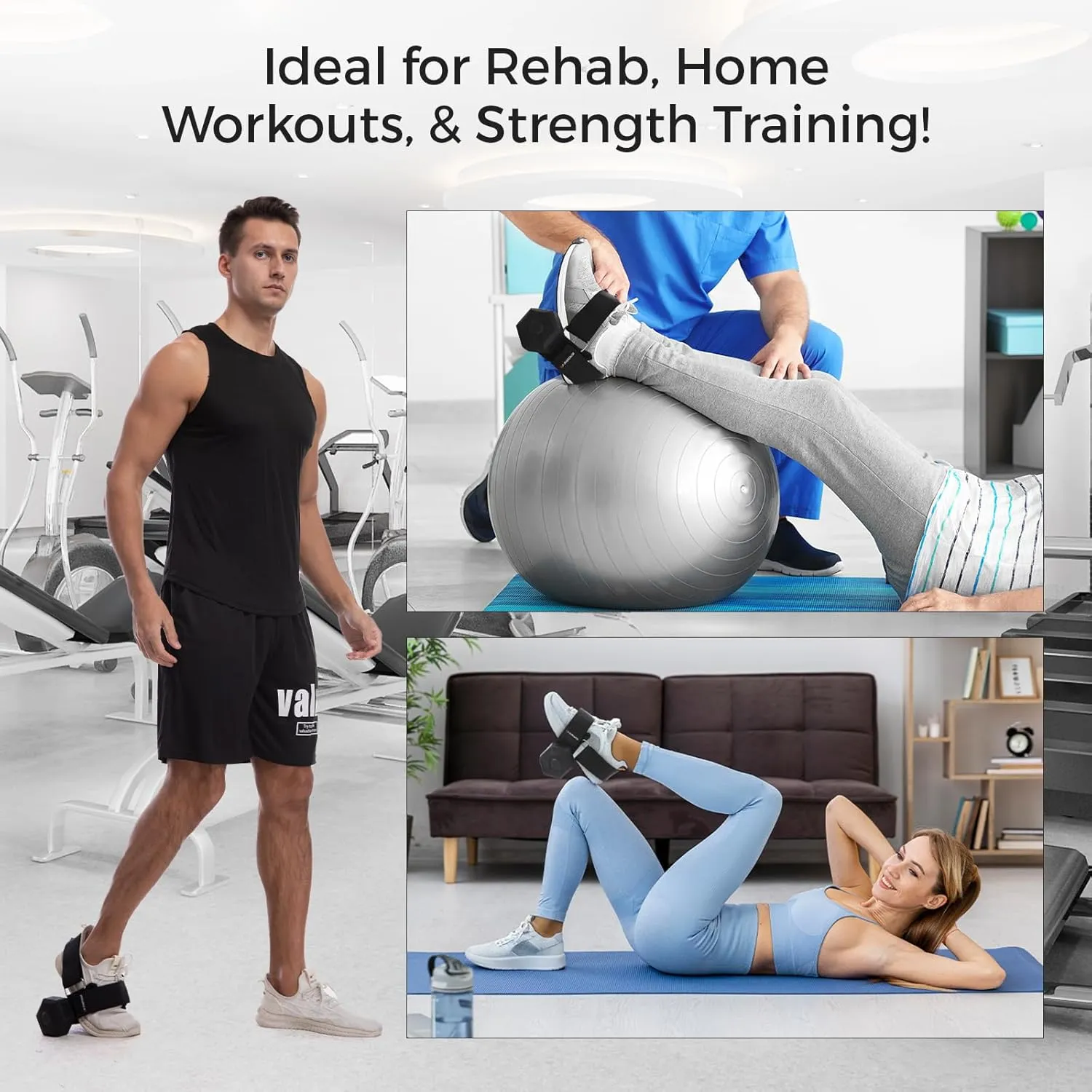 Dumbbell Foot Attachment for Leg Workout, Extension Monkey Foot Dumbbell Attachment Straps for Gym Trainer and Beginners Dumbbell Foot Strap for Fitness Training