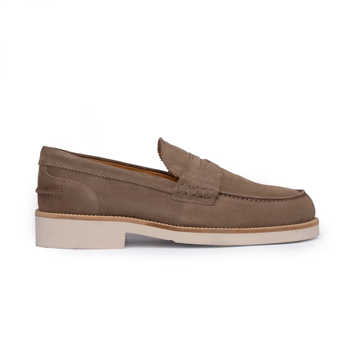Exton Italian Suede Loafer - Stone