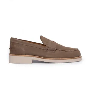 Exton Italian Suede Loafer - Stone