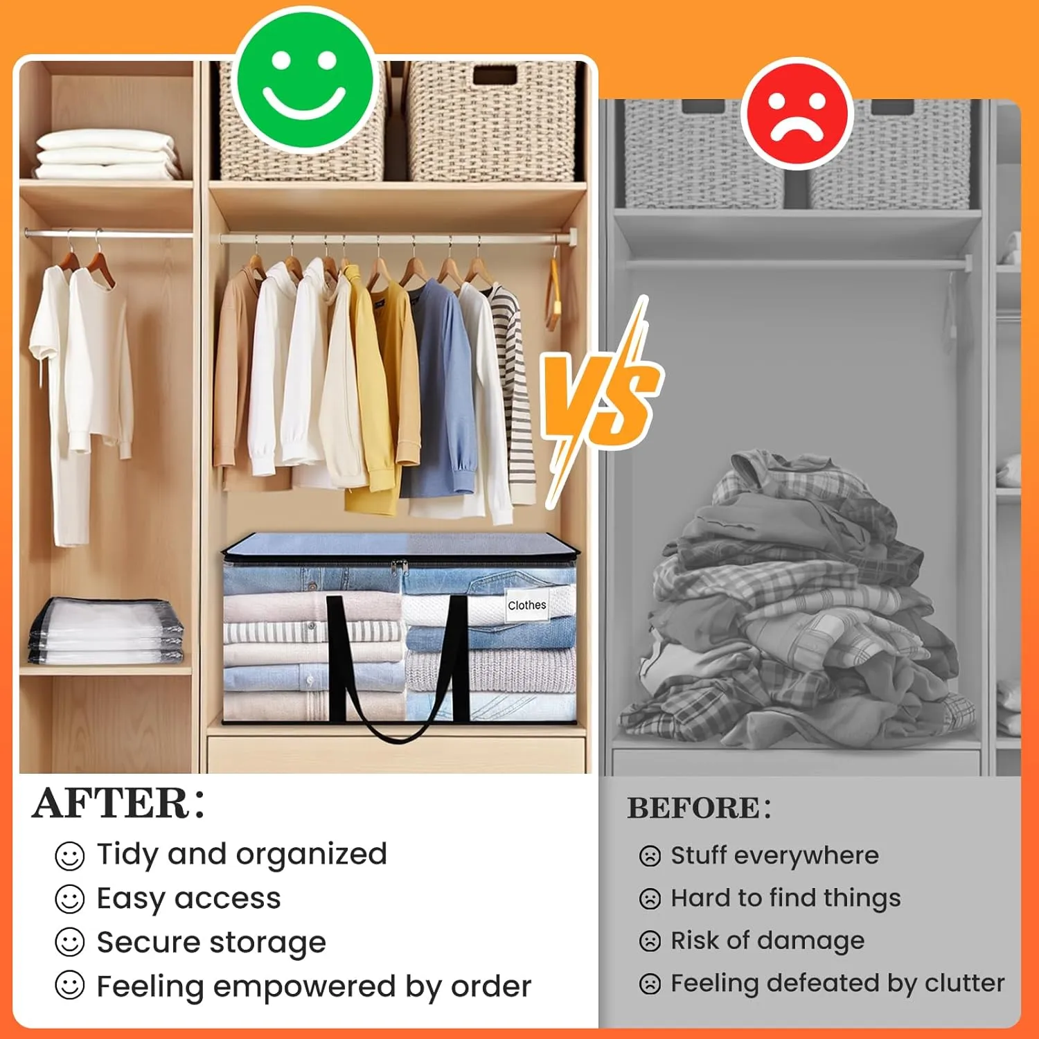 Extra Large Heavy Duty Moving Bags, Storage Bags with Strong Zippers & Handles, Packing Bags for Moving Essentials, Ideal Storage Tote for Home, Dorm & Storage Solutions, 93L, 8 Packs, Clear