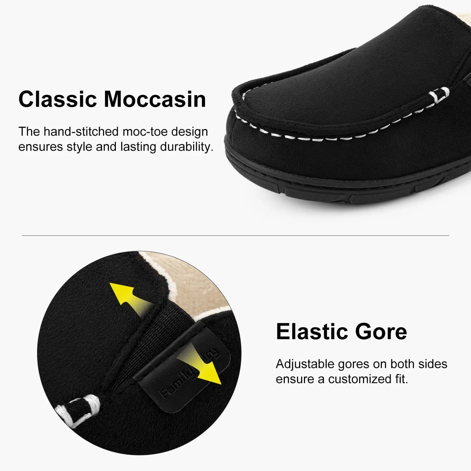 FamilyFairy Women's Microsuede Moccasin Slippers Cozy Memory Foam House Shoes for Indoor Outdoor