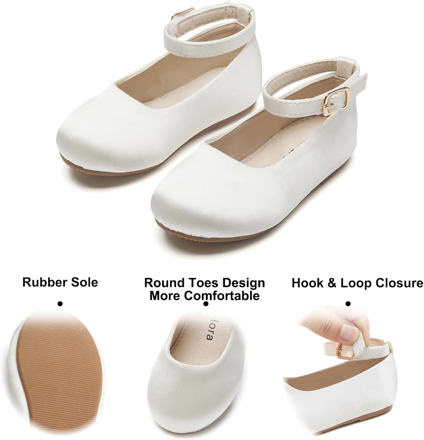 Felix & Flora Toddler Little Girls Dress Shoes - Flower Girls Mary Jane Flats Ballet Shoes Party Wedding