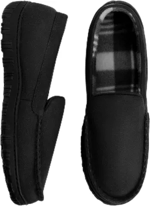 Festooning Men's Comfortable Bedroom Moccasin Slippers - Indoor/Outdoor