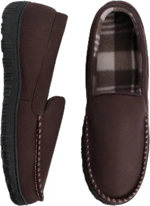 Festooning Men's Comfortable Bedroom Moccasin Slippers - Indoor/Outdoor