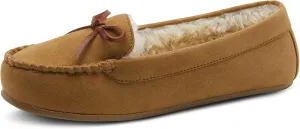 Flexus Spring Step Danda Moccasin Slippers for Women - Faux Fur Shoes for Indoor Use - Comfortable Slip-On House Slippers