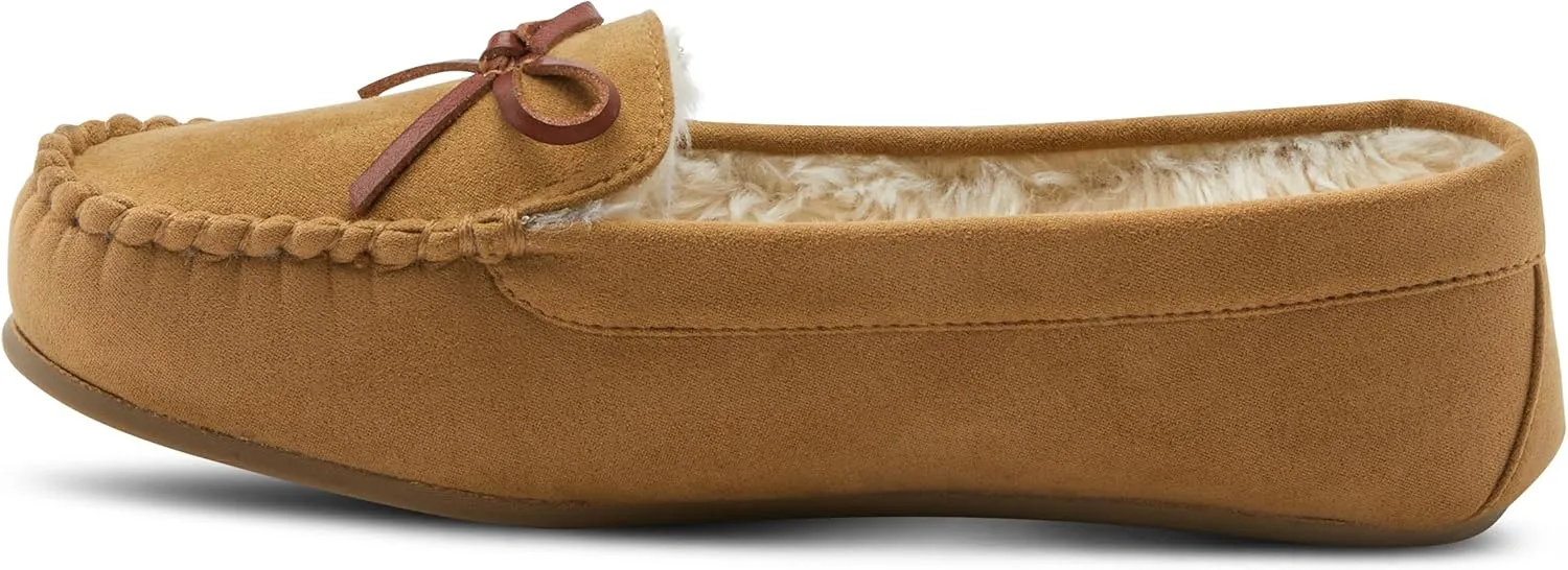 Flexus Spring Step Danda Moccasin Slippers for Women - Faux Fur Shoes for Indoor Use - Comfortable Slip-On House Slippers