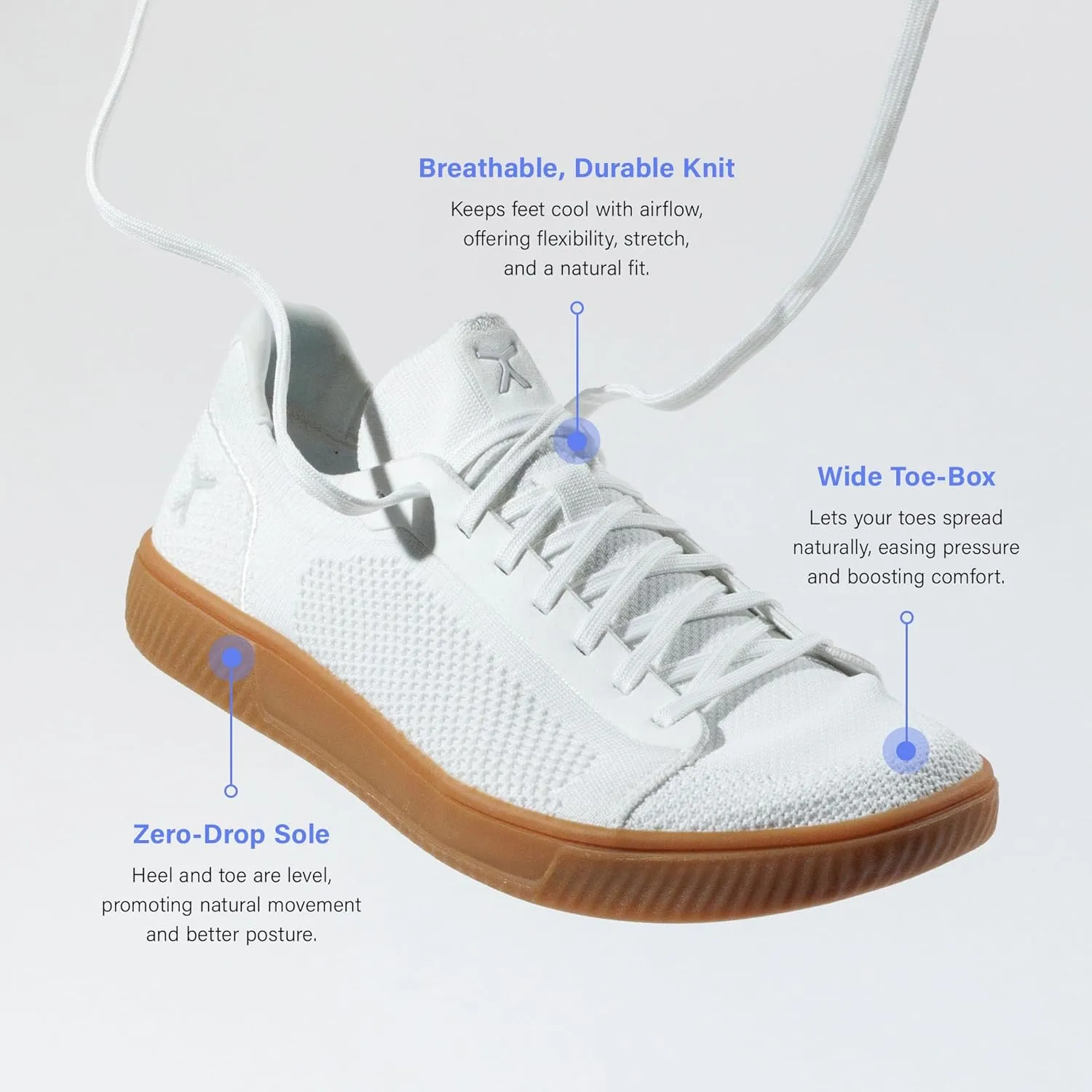 FLUX FOOTWEAR Adapt Knit Trainer – Wide Toe Box Shoe with Earth-Link Grounding, Zero-Drop Sole, Breathable Knit Upper & Machine Washable – Perfect for Daily Wear & Light Training