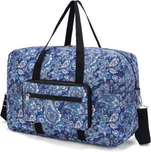 Foldable Travel Duffel Bag, Medium Women's Weekender and Overnight bag carry on Luggage bag for Women