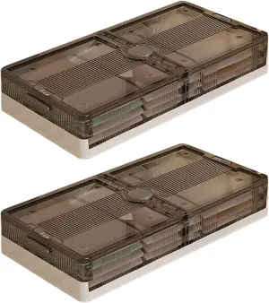 Foldable Under Bed Storage with Latch Lid and Wheels, Sturdy Flat Clear Bedroom Storage, Large Capacity Blanket Storage Drawer for Shoe, Clothes, Toys ( Color : Gray , Size : 32.3"X15.7"X5.9"_2 PIECES