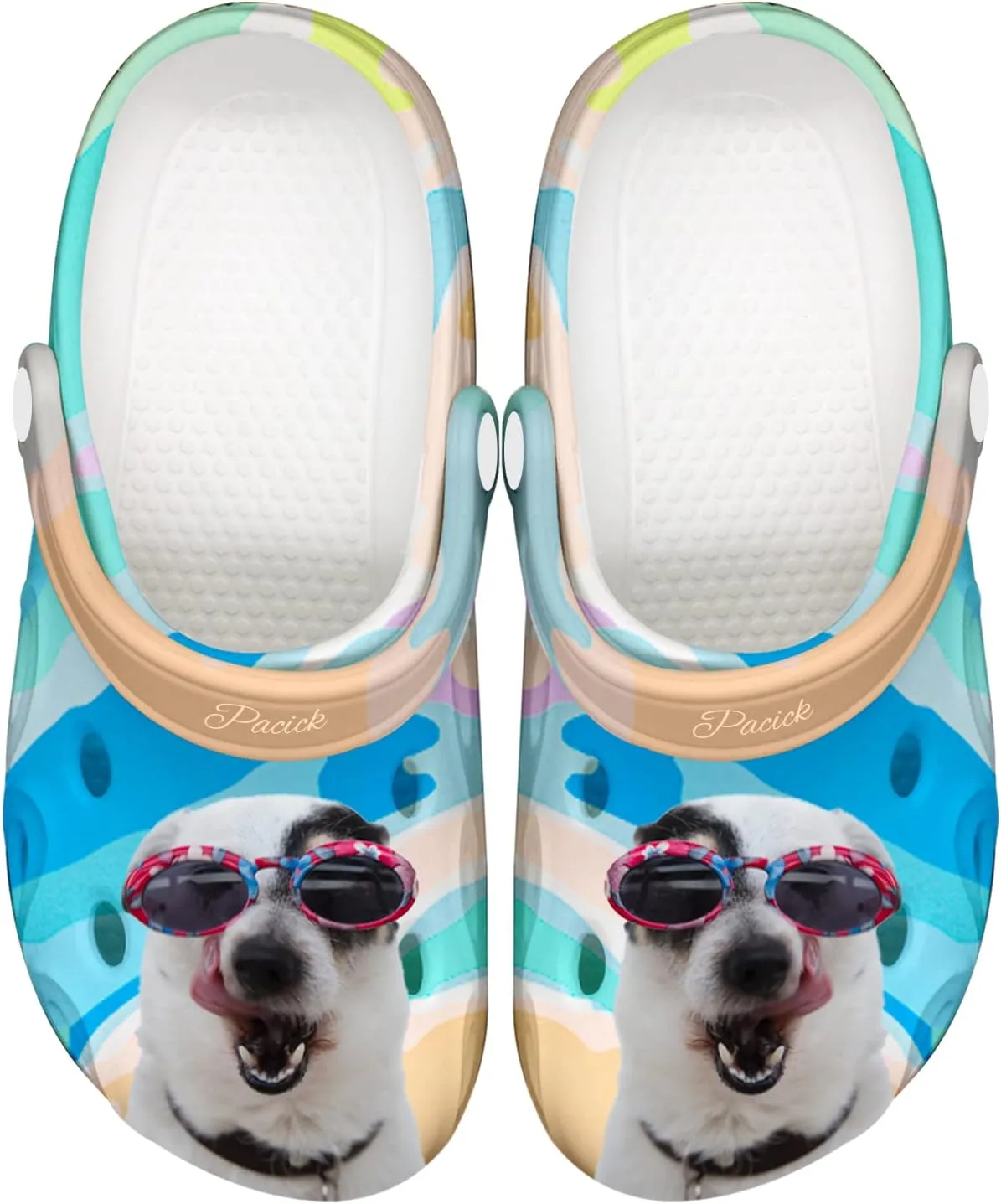FolHaoth Personalized Photo and Text Womens Mens Clogs Custom Pet Face Name Summer Slippers Garden Shoes Cat Dog Face Custom Funny Clog Gifts for Friends, Lover, Oneself