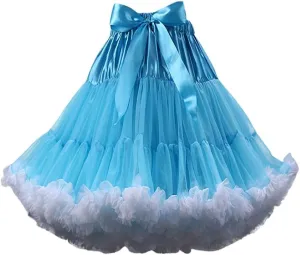 FOLOBE Women's Knee Length 50s Soft Puffy Tutu Skirts Ballet Costume Tulle Underskirts Knee Length Petticoat Skirt for Women