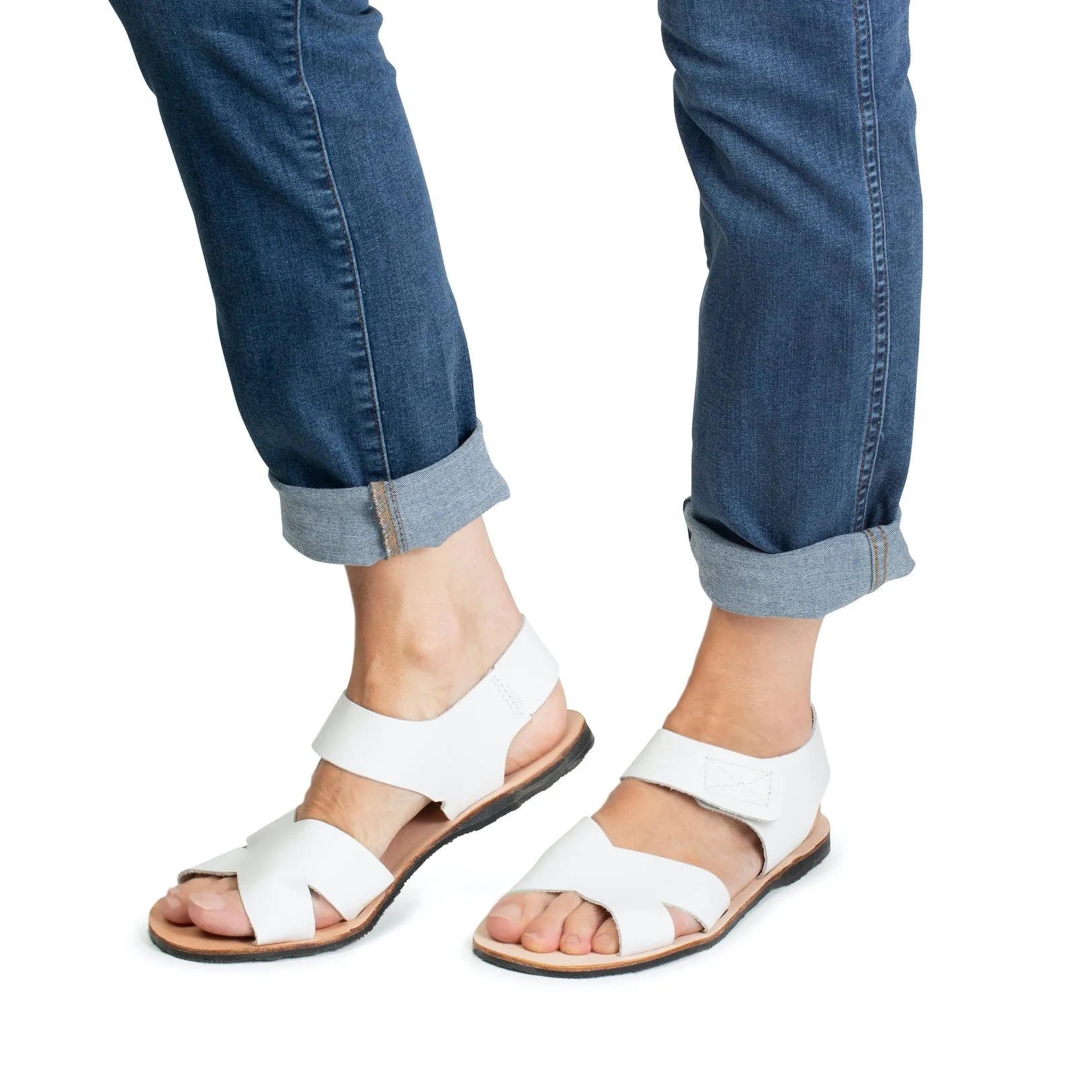 Frances Leather Sandal - White