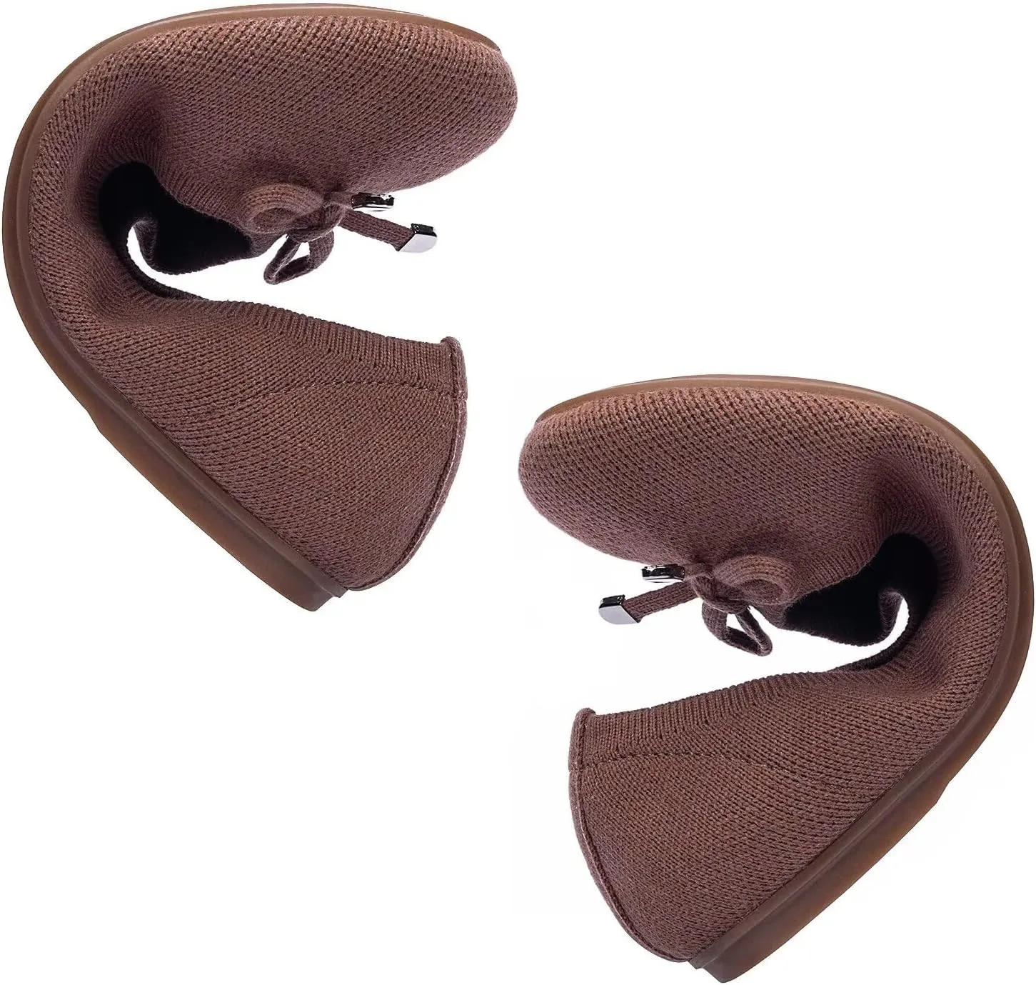 Frank Mully Women’s Ballet Flat Shoes Knit Dress Shoes Round Toe Slip On Ballerina Walking Flats Shoes for Woman Low Wedge Comfort Soft