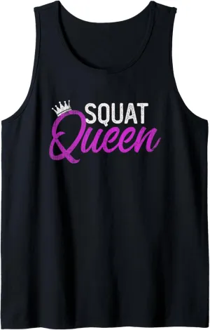 Funny SQUAT QUEEN Personal Trainer Fitness Girl Coach Gym Tank Top