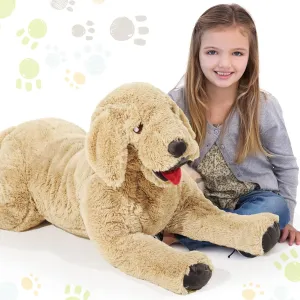 Geosar Dog Stuffed Animals Plush 33.5 Inch Soft Cuddly Golden Retriever Plush Toys Large Stuffed Dog Body Pillow Gifts for Kids Girls Boys Birthday