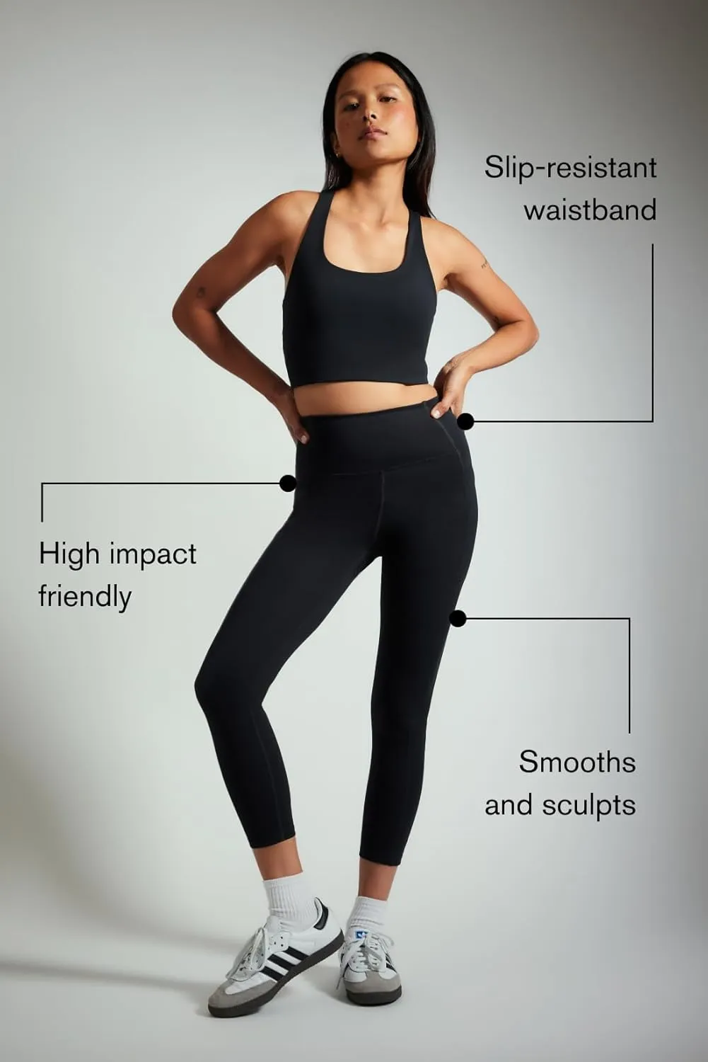 Girlfriend Collective Compression Pocket Leggings for Women, High Rise Waist Pants for Yoga Workout Plus Size 23 3/4" Inseam