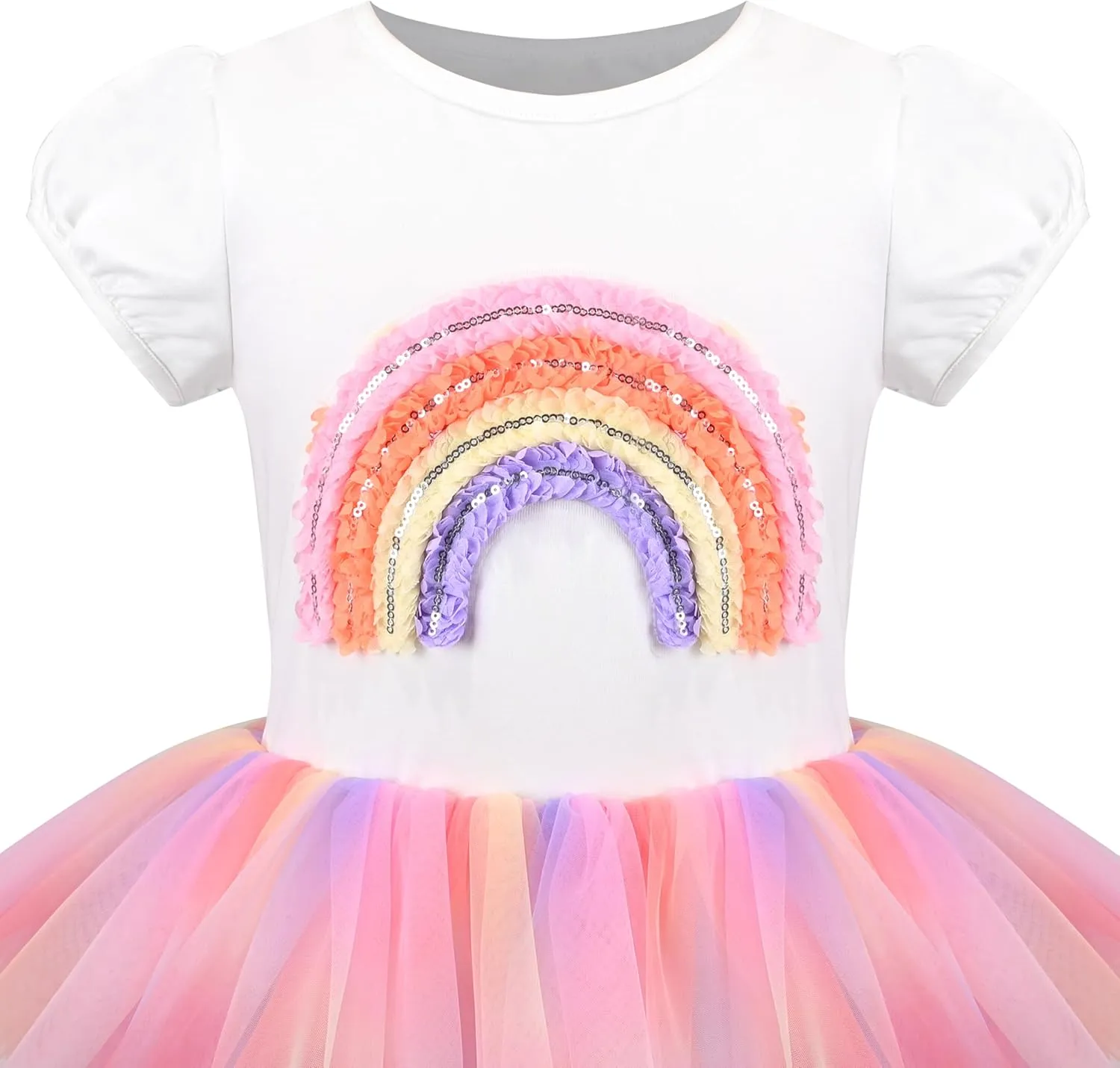 Girls Dress Pink Tutu Unicorn Dancing Tiered Skirt Ballet Birthday Party 3-7