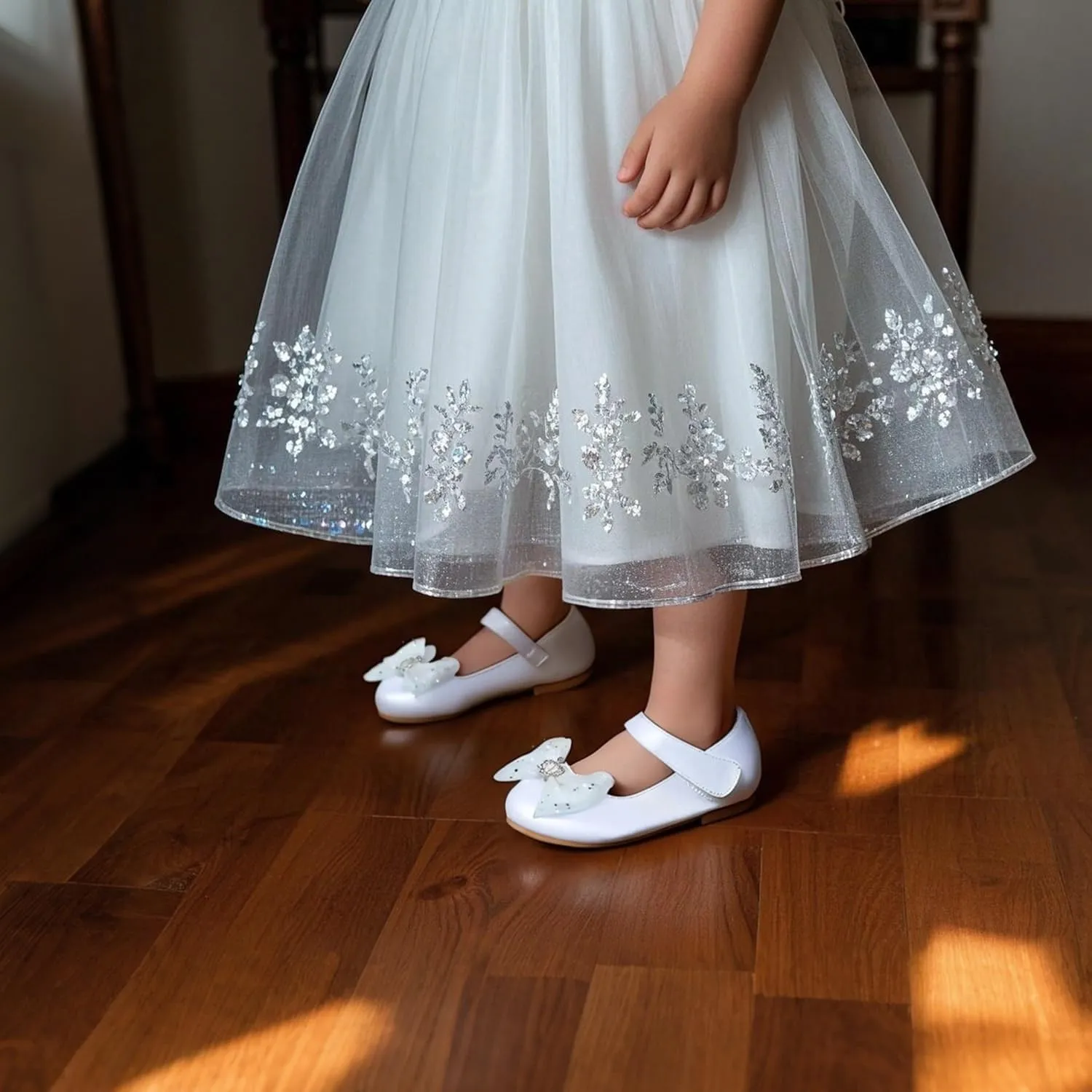 Girls Dress Shoes Ballet Mary Jane Flat Toddler Kid Bow Party Shoes