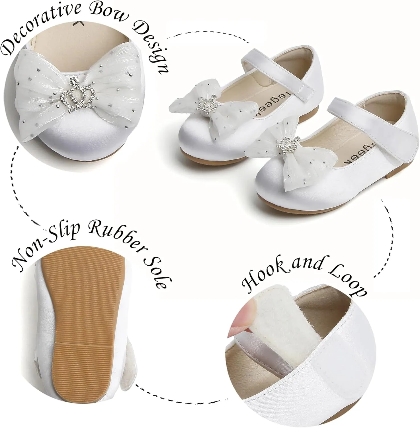 Girls Dress Shoes Ballet Mary Jane Flat Toddler Kid Bow Party Shoes