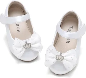 Girls Dress Shoes Ballet Mary Jane Flat Toddler Kid Bow Party Shoes