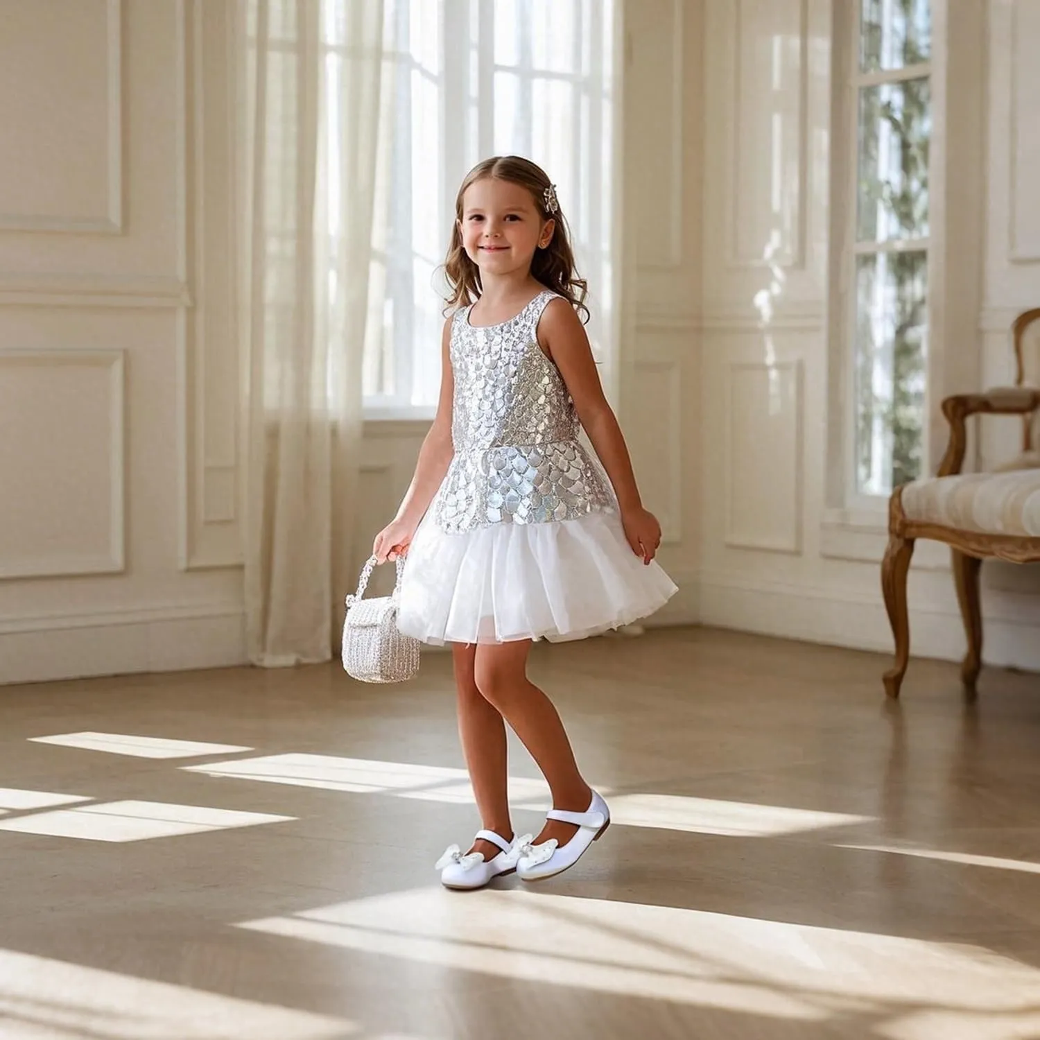 Girls Dress Shoes Ballet Mary Jane Flat Toddler Kid Bow Party Shoes