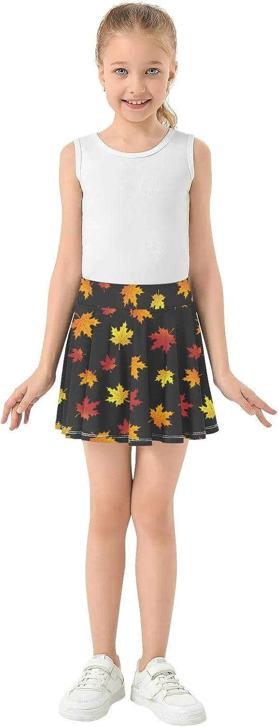 Girls Skorts Active Athletic Skirts with Inner Built-in Shorts for Golf Tennis 3-12T Colorful Groovy Wave