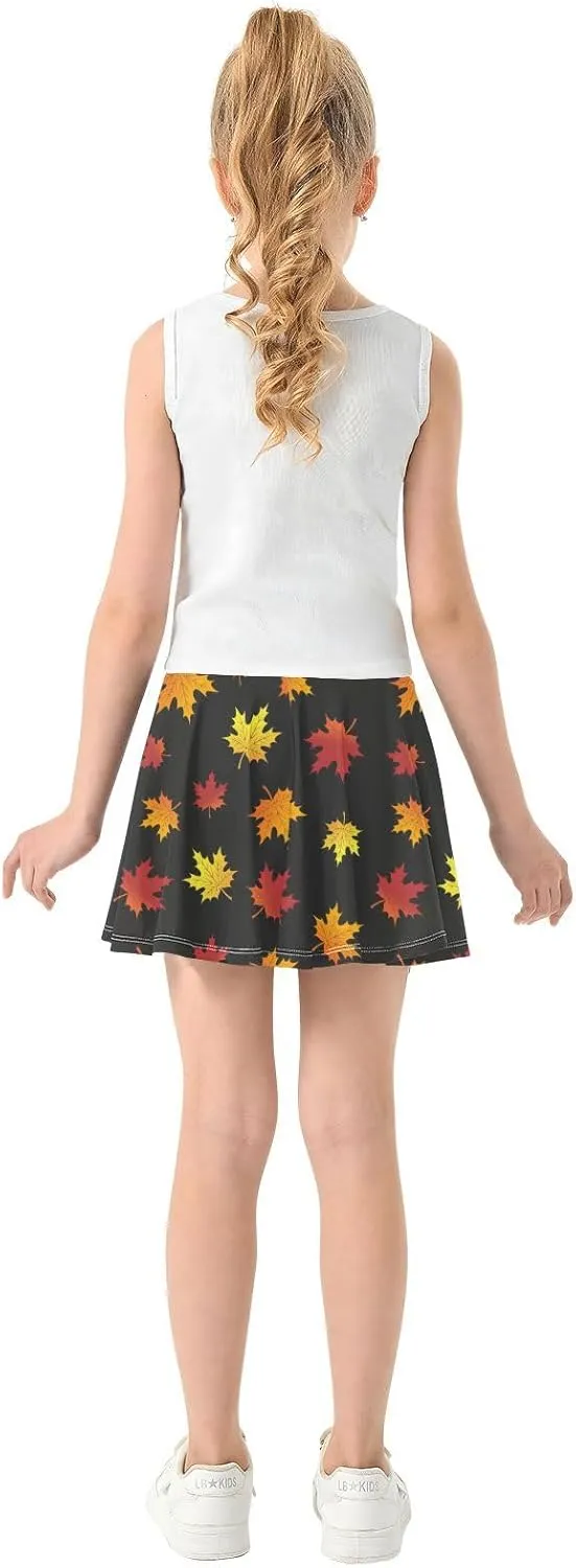 Girls Skorts Active Athletic Skirts with Inner Built-in Shorts for Golf Tennis 3-12T Colorful Groovy Wave
