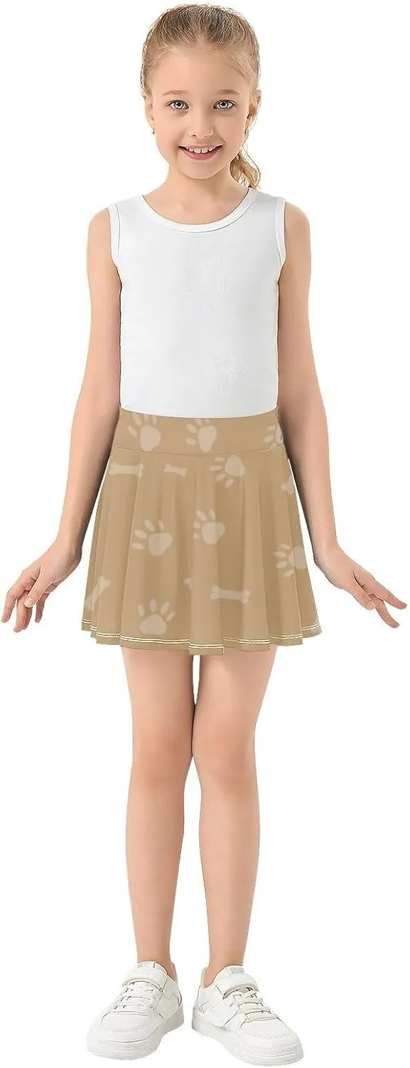 Girls Skorts Active Athletic Skirts with Inner Built-in Shorts for Golf Tennis 3-12T Violet Flowers Purple