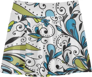 Girls Skorts Active Athletic Skirts with Inner Built-in Shorts for Golf Tennis Running Double Layer Design Stretchy 11-12T Abstract Floral Vintage