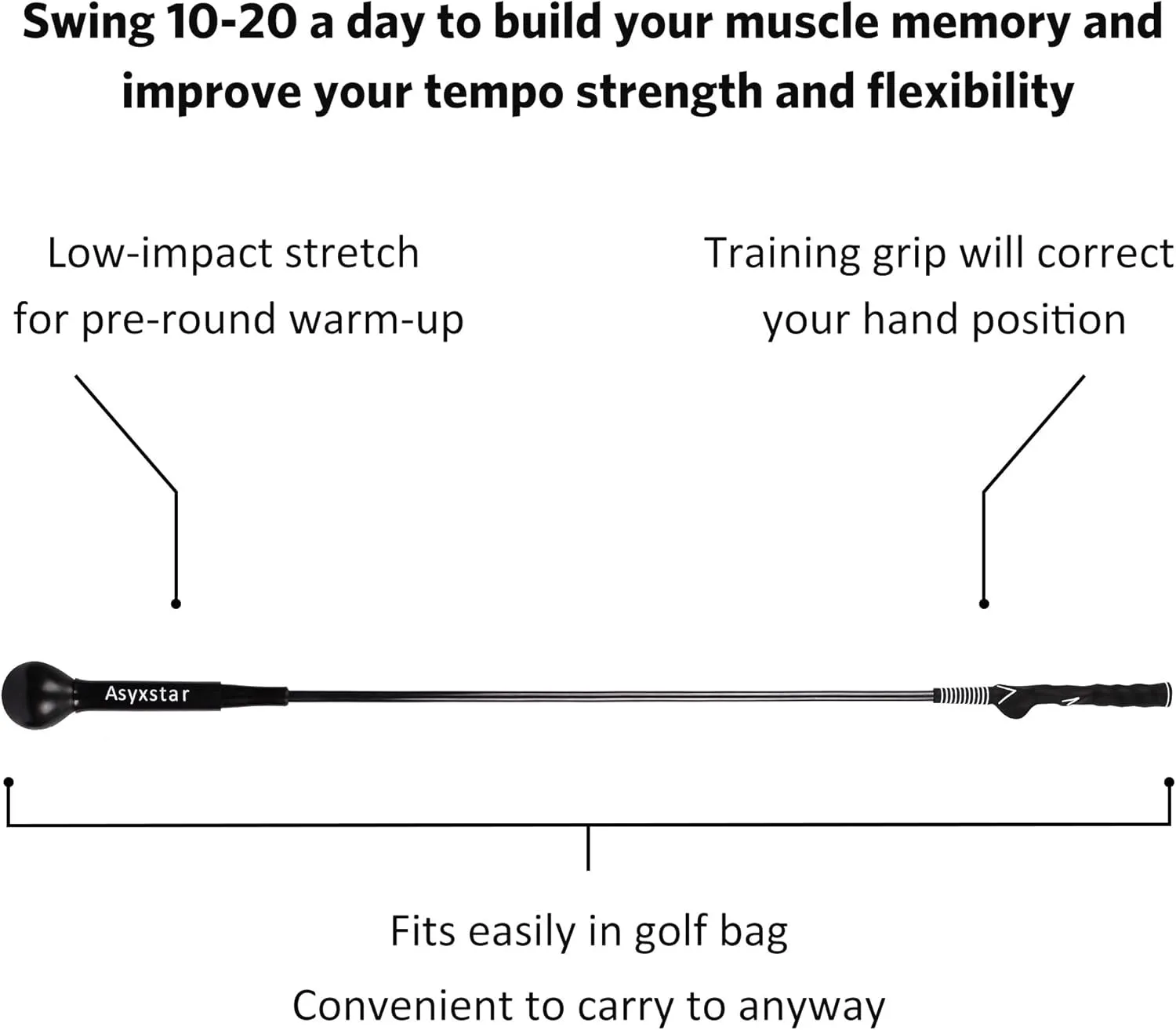 Golf Swing Trainer Aid - Golf Training Aid with Golf Grip Trainer Golf Training Equipment Power Flex Golf Swing Training Aid for Strength,Balance, and Tempo Golf Swing Speed Trainer