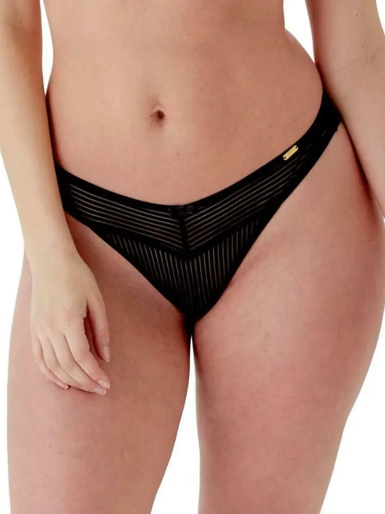 Gossard Women's Sheer Stripe High Leg Brazilian