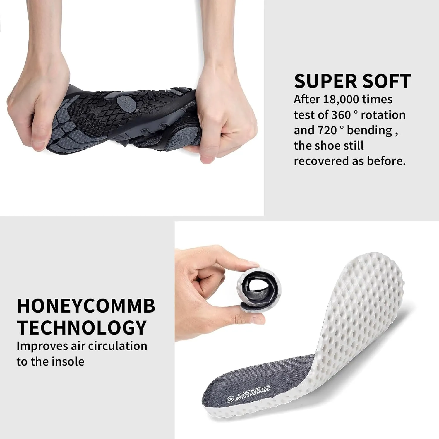 Grand Attack Men's Barefoot Shoes|Minimalist Cross-Trainer|Zero Drop Sole|Wide Toe Box
