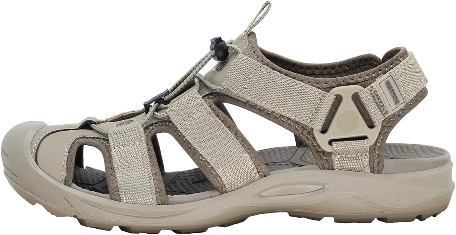 GRITION Mens Outdoor Hiking Sandals Summer Beach Closed Toe Water Sandal Waterproof Comfortable Fisherman Adventures Sport Athletic Walking Traveling Shoes Sandles
