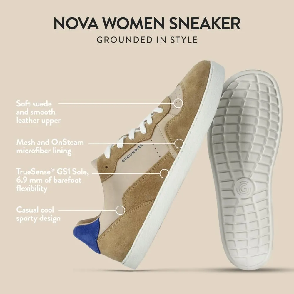 GROUNDIES Nova Barefoot Shoes for Women - Trainer Sneakers for Women with Foot-Friendly Wide Toe Box, Neutral Footbed, and Non Slip Zero Drop Outsole