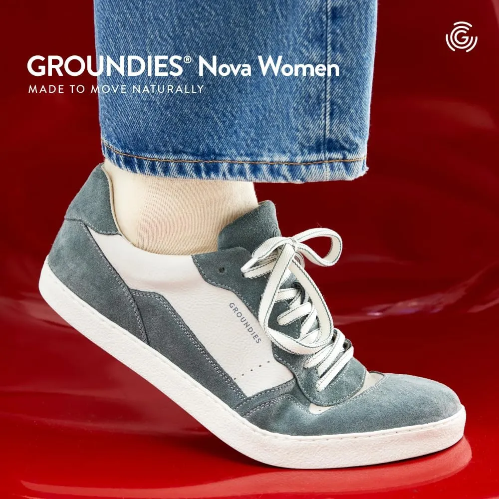 GROUNDIES Nova Barefoot Shoes for Women - Trainer Sneakers for Women with Foot-Friendly Wide Toe Box, Neutral Footbed, and Non Slip Zero Drop Outsole