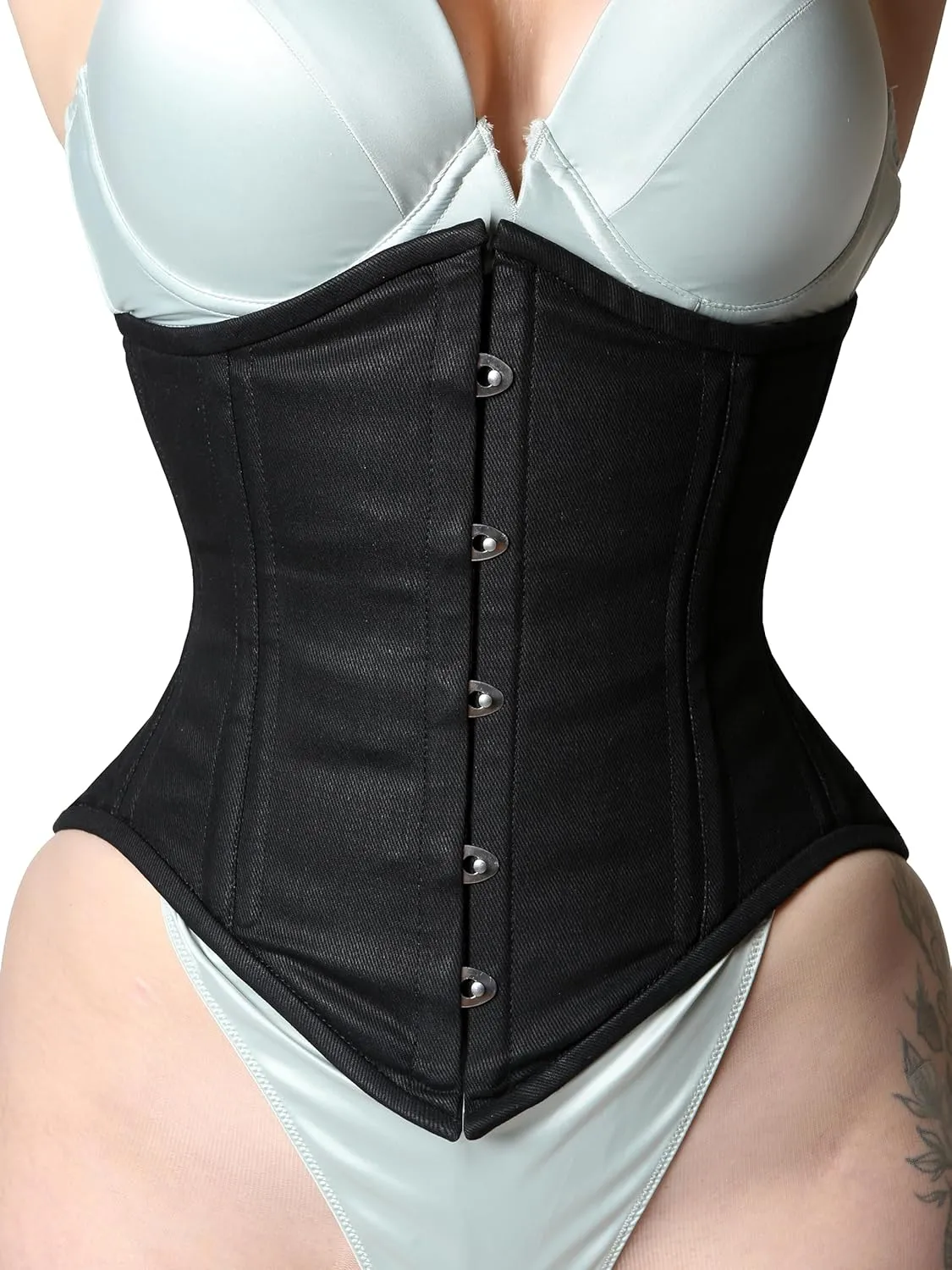 Heavy Duty Waist Trainer Womens Conical Curvy Corset Underbust Steel Boned Cotton Corset