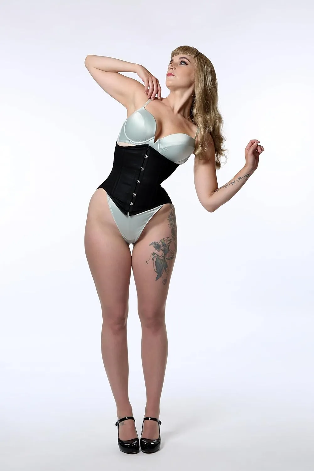 Heavy Duty Waist Trainer Womens Conical Curvy Corset Underbust Steel Boned Cotton Corset
