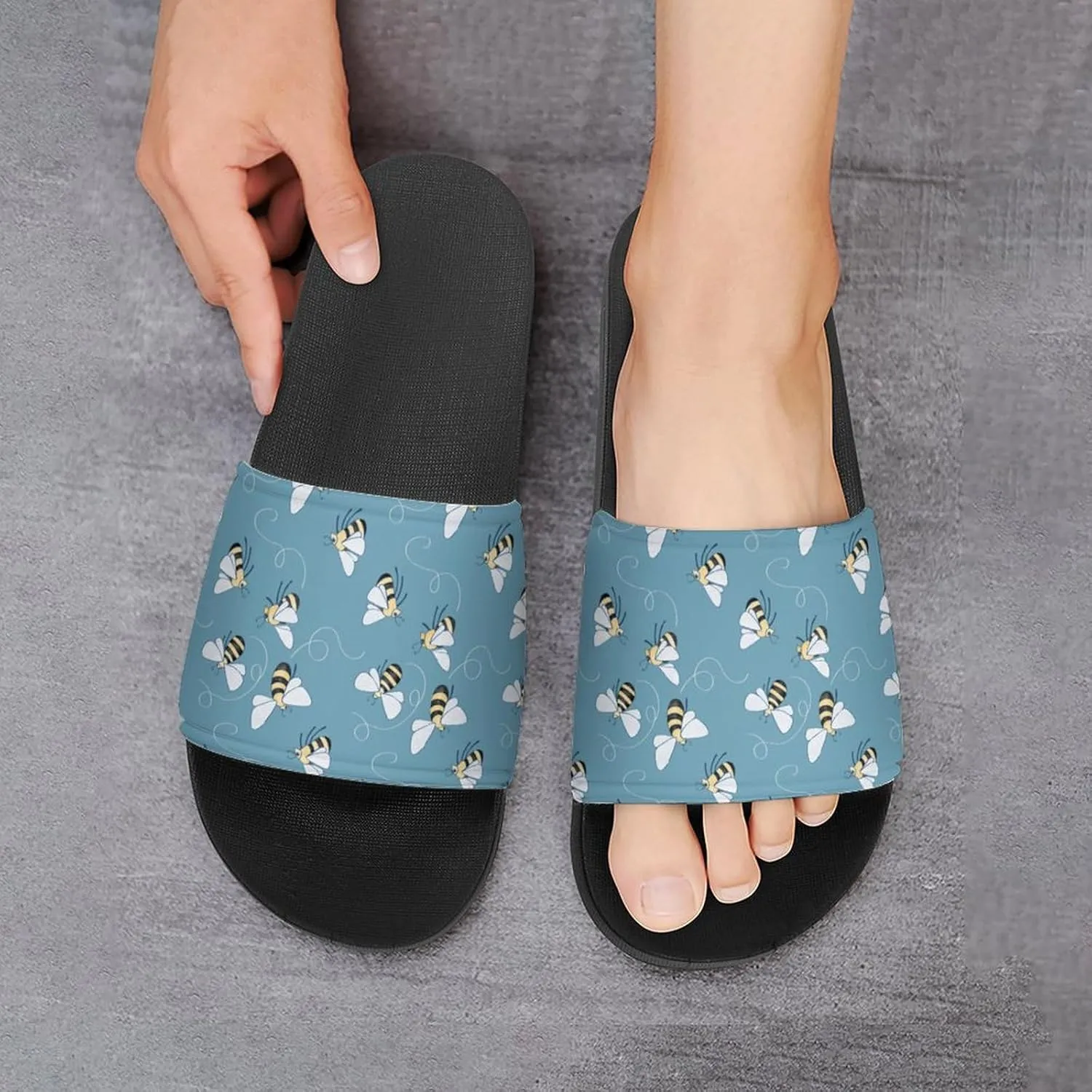 Honey Bee Slippers for Women Rubber Slides Womens Sandal Slippers
