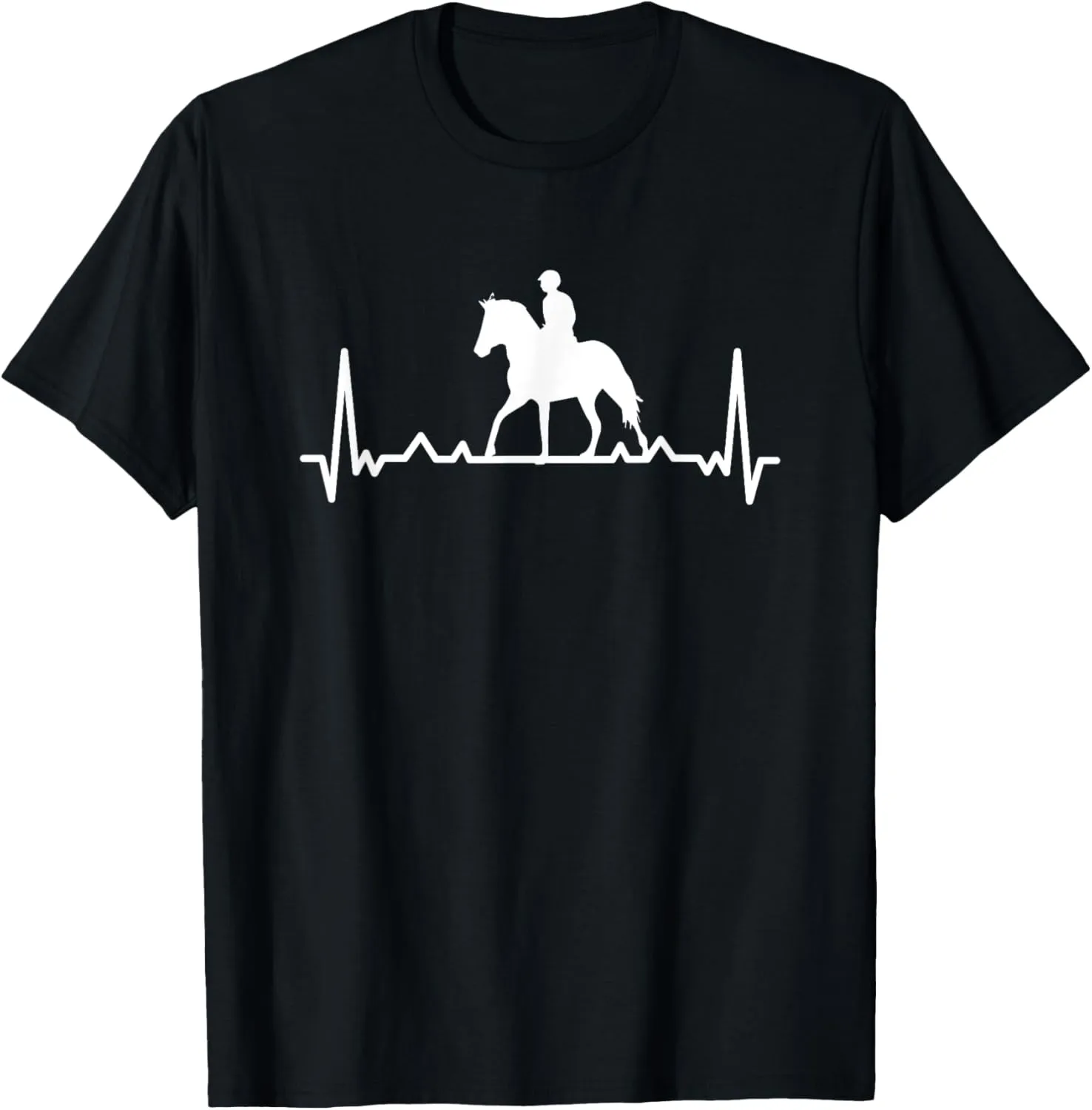 Horse Lover Heartbeat Pulse Equestrian Horse Rider Gift T-Shirt