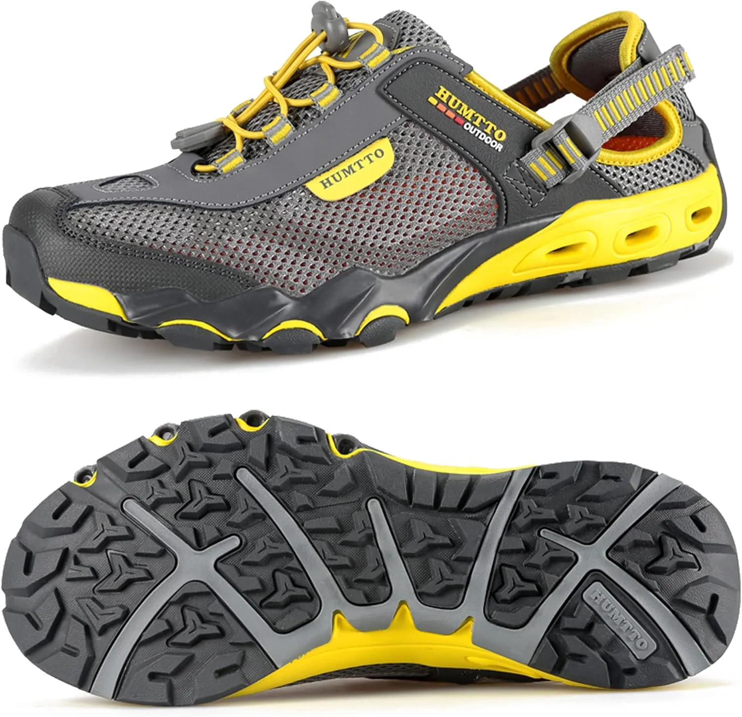 HUMTTO Men's Amphibious Water Shoes - Hiking Sandals for Men Outdoor Water Sandal Closed Toe Non-Slip River Shoes Summer Quick Drying Aqua Shoe