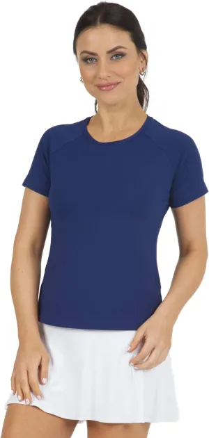 IBKUL Athleisure Wear Sun Protective UPF 50 Icefil Cooling Tech Solid Short Sleeve Crew Neck - 85000