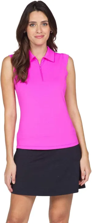 IBKUL Women's Sun Protective UPF 50  Cooling Solid Sleeveless Polo - 84000